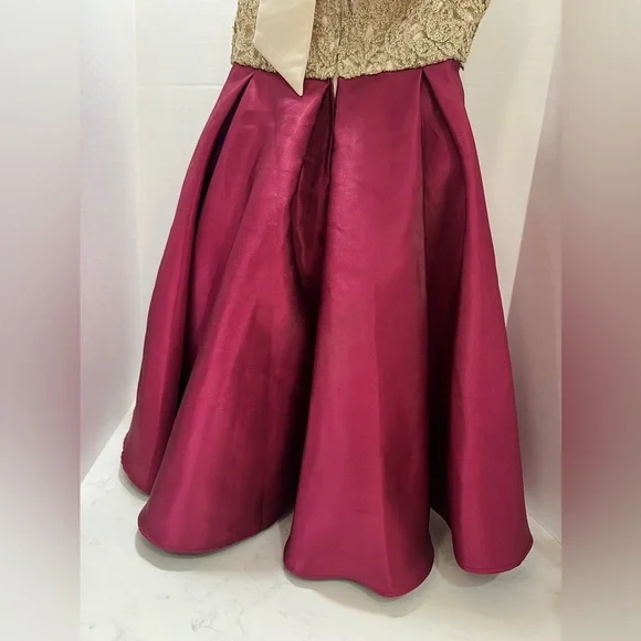 Elegant Gold and Red Kids Dress - Picture 8 of 14